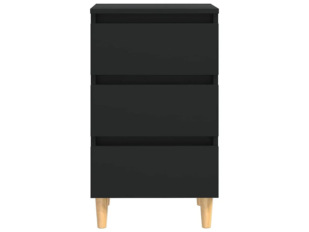 Table de chevet avec pieds en bois noir 40x35x69 cm
