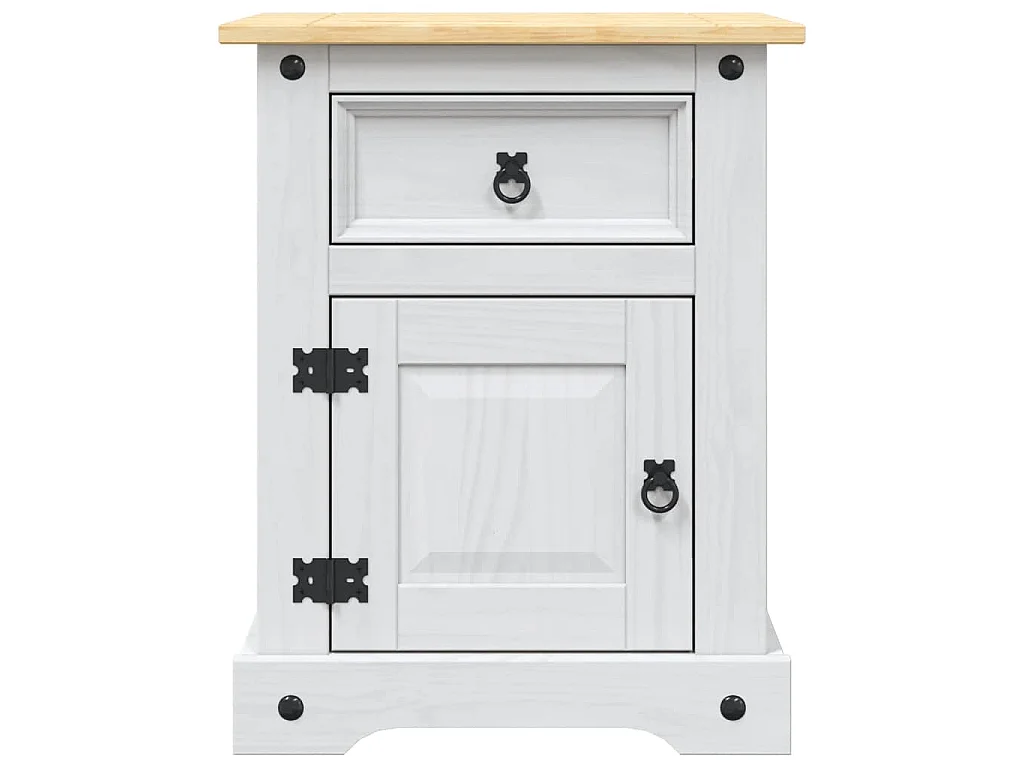 Nachtkastje 53x39x67 cm Mexicaans grenenhout Corona-stijl wit