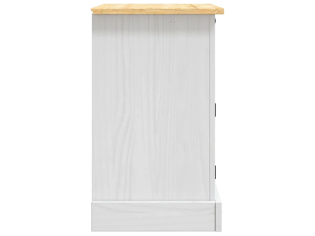 Nachtkastje 53x39x67 cm Mexicaans grenenhout Corona-stijl wit