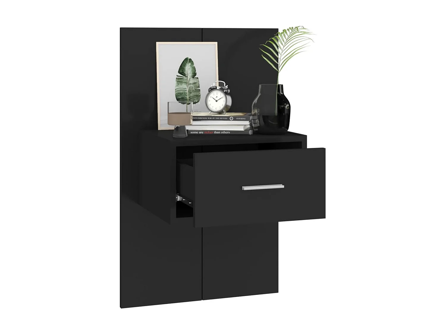 Wand-Nachttische 2 Stk. Schwarz