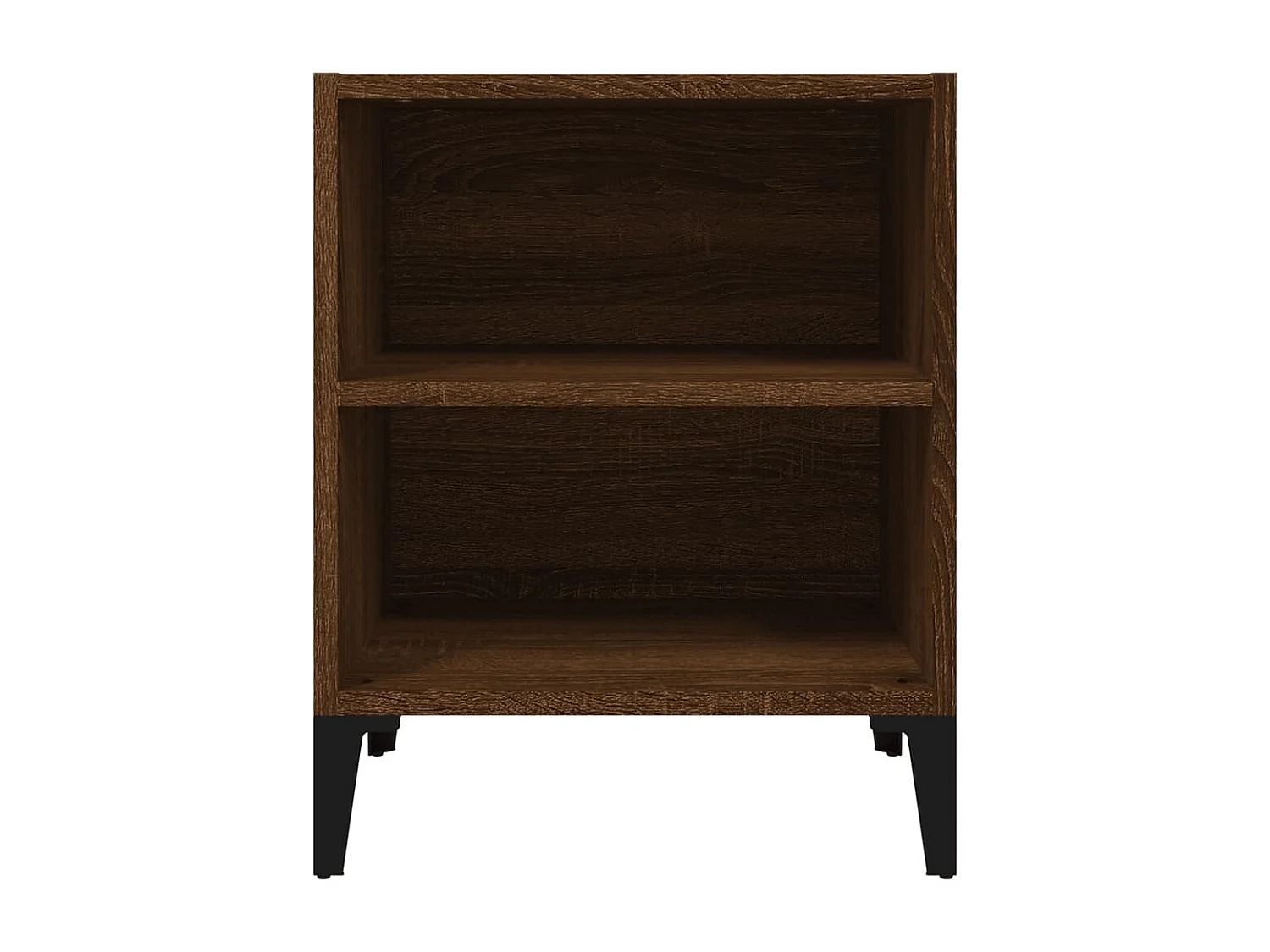 Nachttische 2 Stk. Metallbeine Braun Eichen-Optik 40x30x50 cm