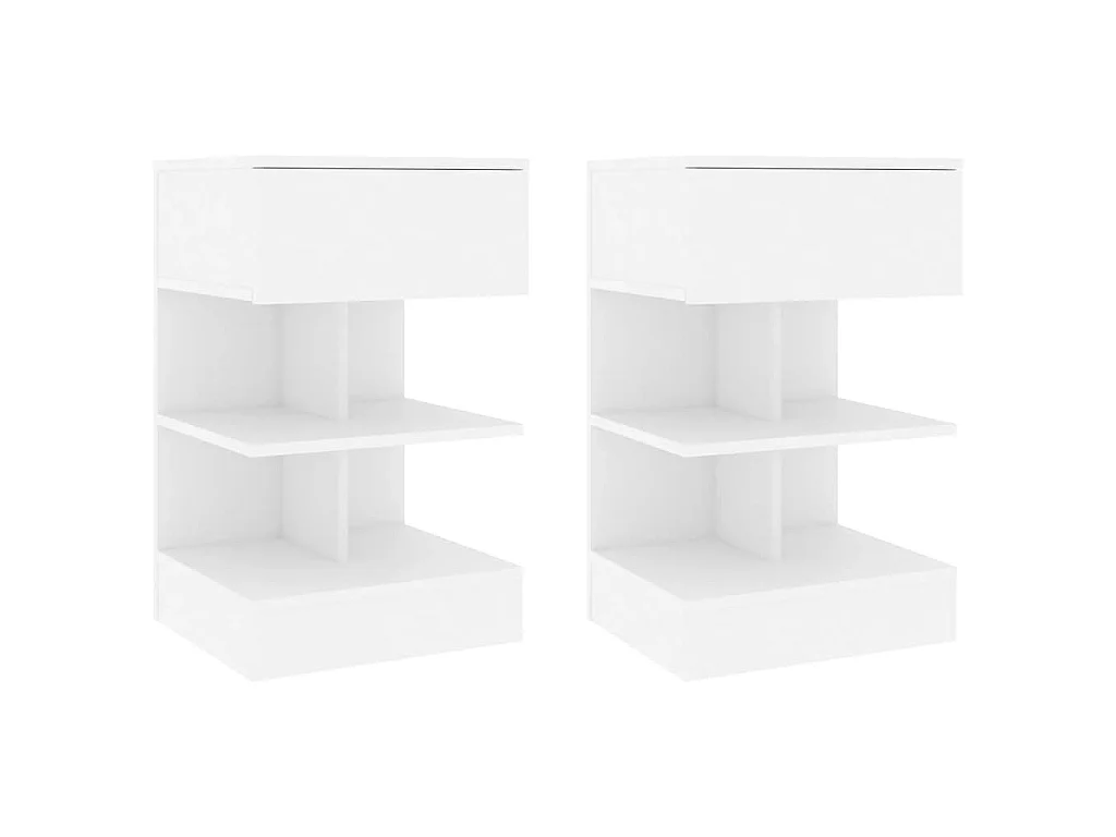 Nachtkastjes 2 st 40x35x65 cm bewerkt hout wit