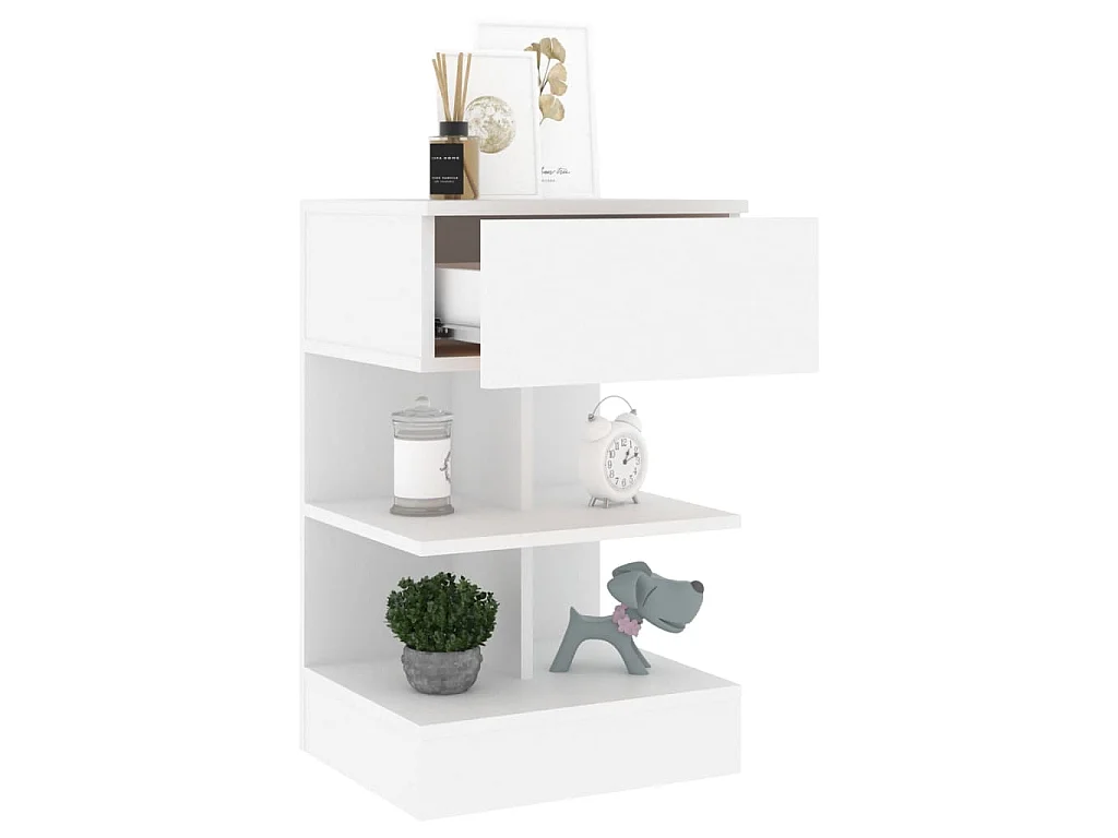 Nachtkastjes 2 st 40x35x65 cm bewerkt hout wit