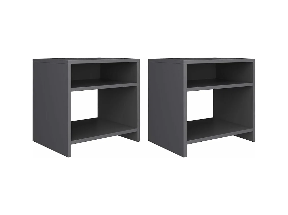 Nachttische 2 Stk. Grau 40x30x40 cm Holzwerkstoff
