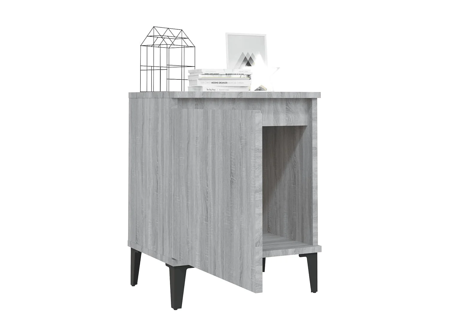 Tables de chevet avec pieds en métal sonoma gris 40x30x50 cm