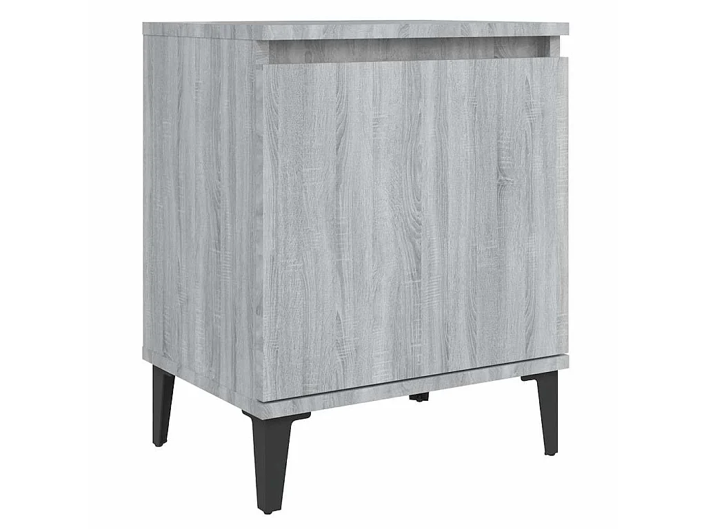 Comodini con Gambe in Metallo Grigio Sonoma 40x30x50 cm