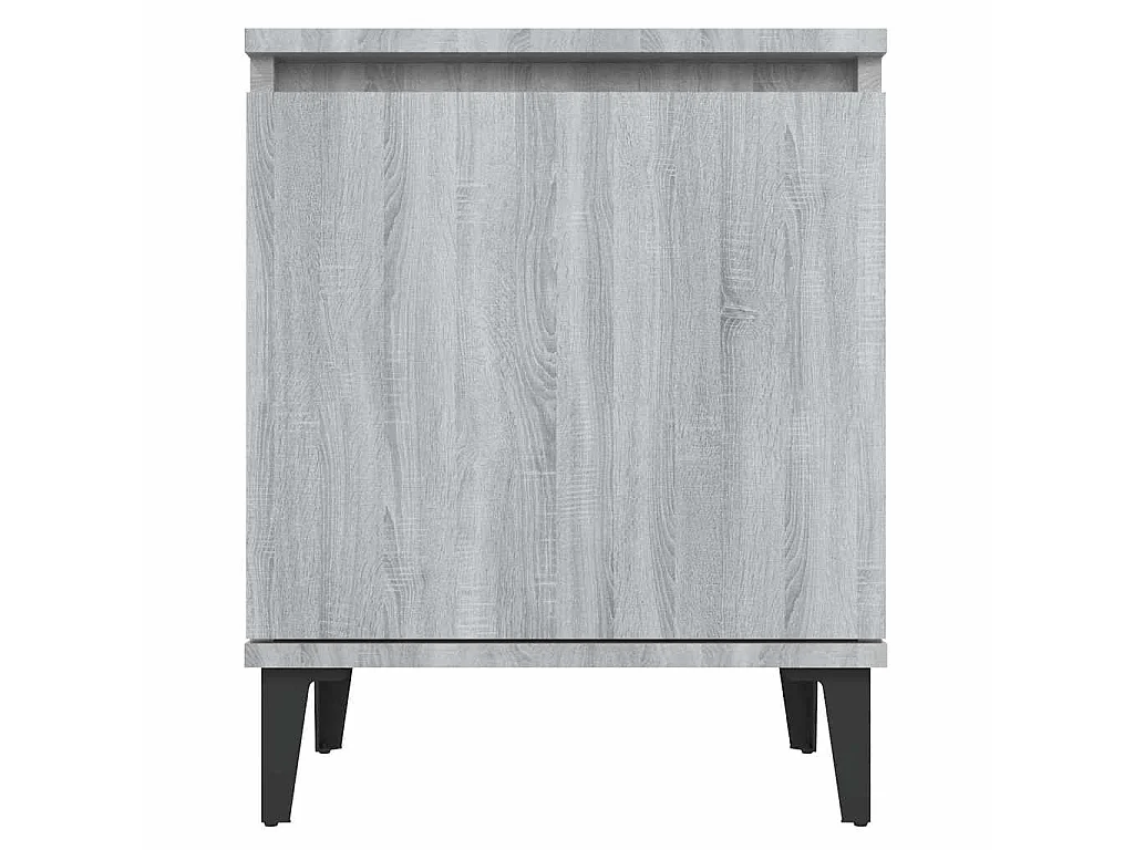 Comodini con Gambe in Metallo Grigio Sonoma 40x30x50 cm