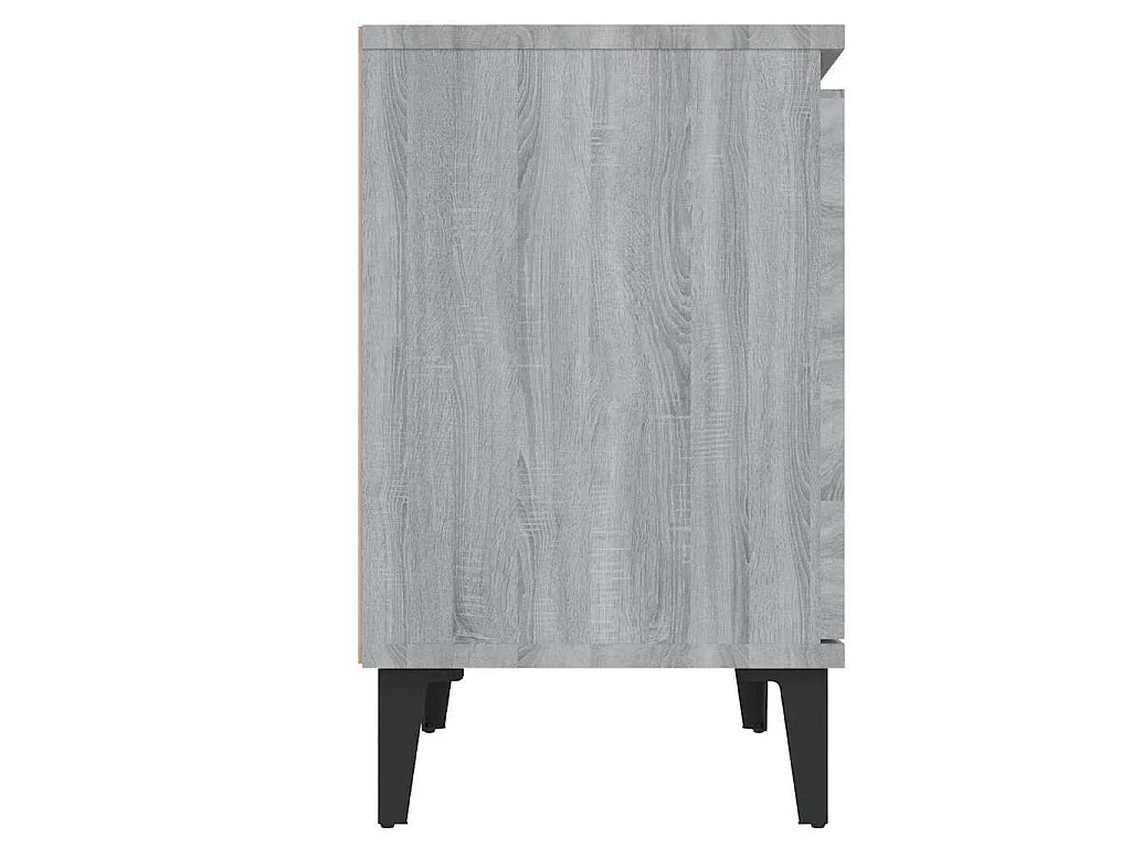 Comodini con Gambe in Metallo Grigio Sonoma 40x30x50 cm