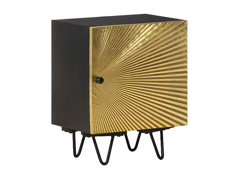 Mesa de cabeceira c/ frente bronze 40x30x50 cm mangueira maciça