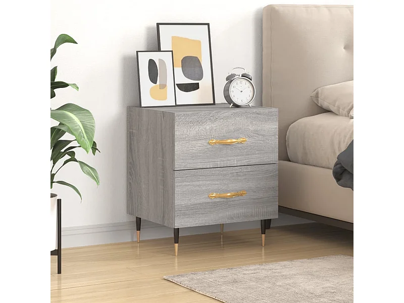 Table de chevet sonoma gris 40x35x47,5 cm bois d’ingénierie