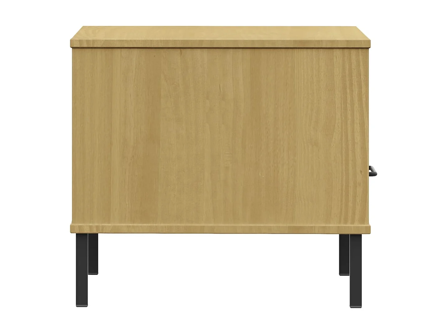 Table de chevet avec pieds en métal Marron Bois pin massif OSLO