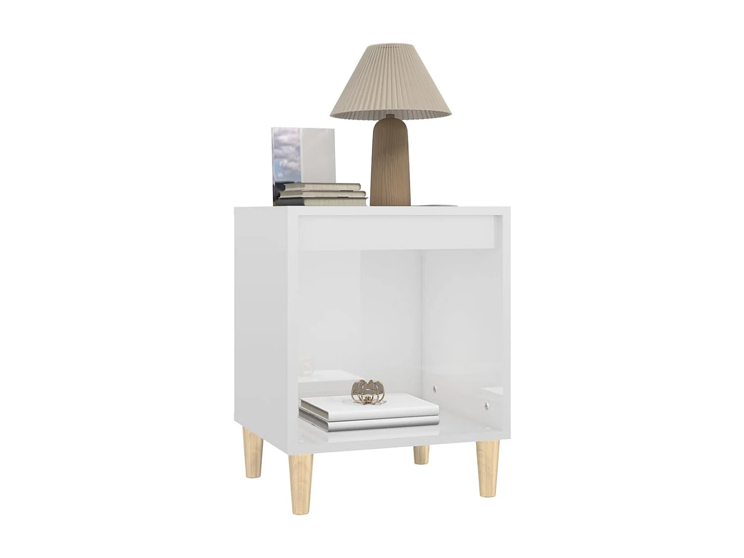 Tables de chevet 2 pcs Blanc brillant 40x35x50 cm