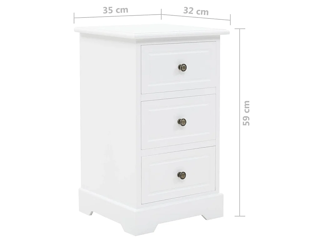 Comodino in MDF e Legno di Pino 35x32x59 cm