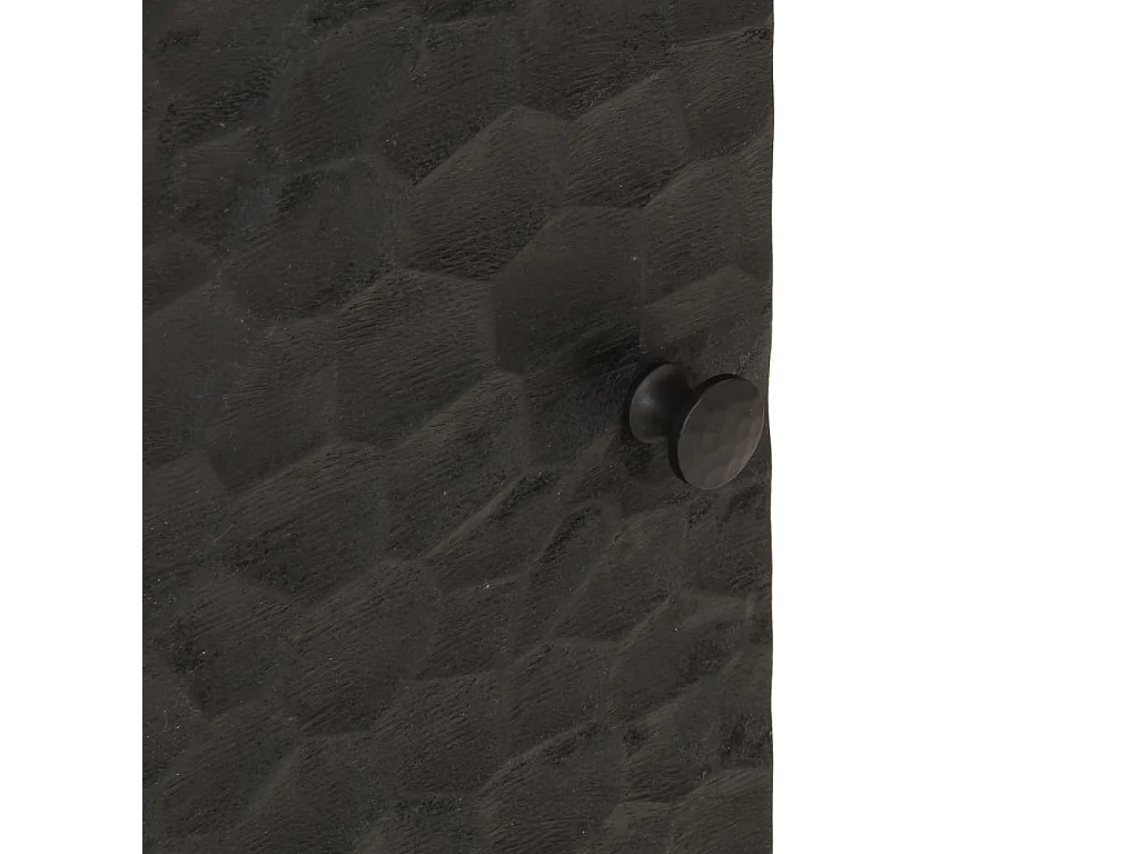 Nachttisch Schwarz 40x33x46 cm Massivholz Mango