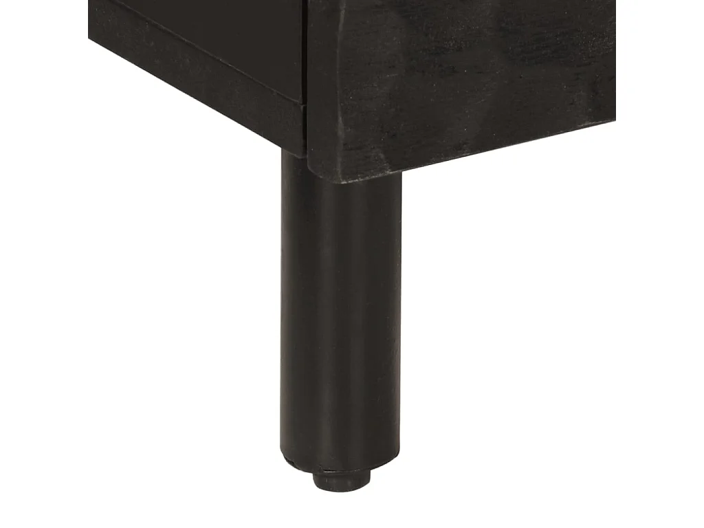 Table de chevet noir 40x33x46 cm bois de manguier solide