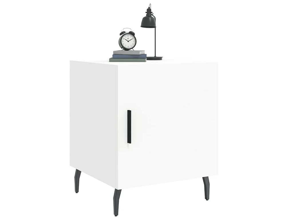 Tables de chevet 2 pcs blanc 40x40x50 cm bois d’ingénierie