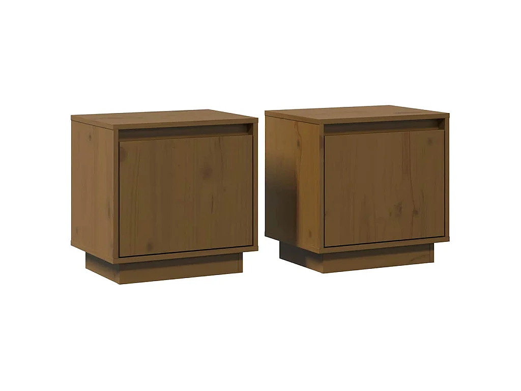 Mesas de cabeceira 2 pcs 40x30x40 cm pinho maciço castanho mel