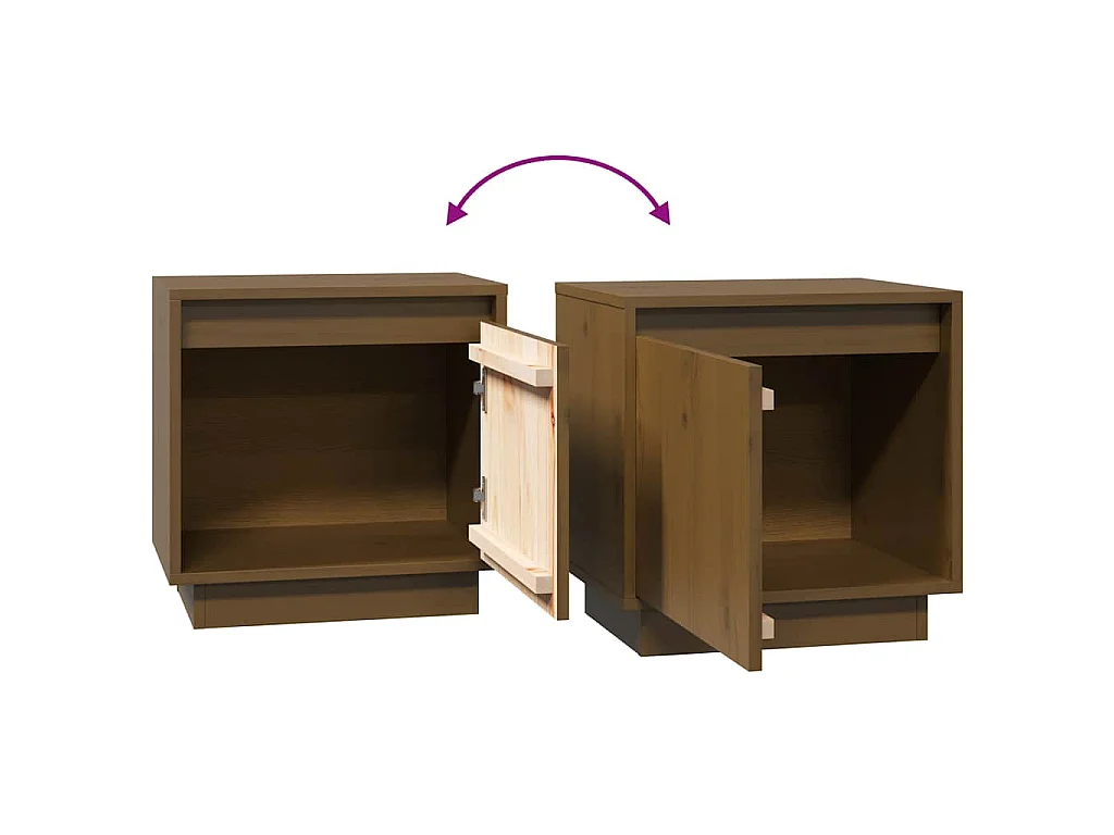 Mesas de cabeceira 2 pcs 40x30x40 cm pinho maciço castanho mel