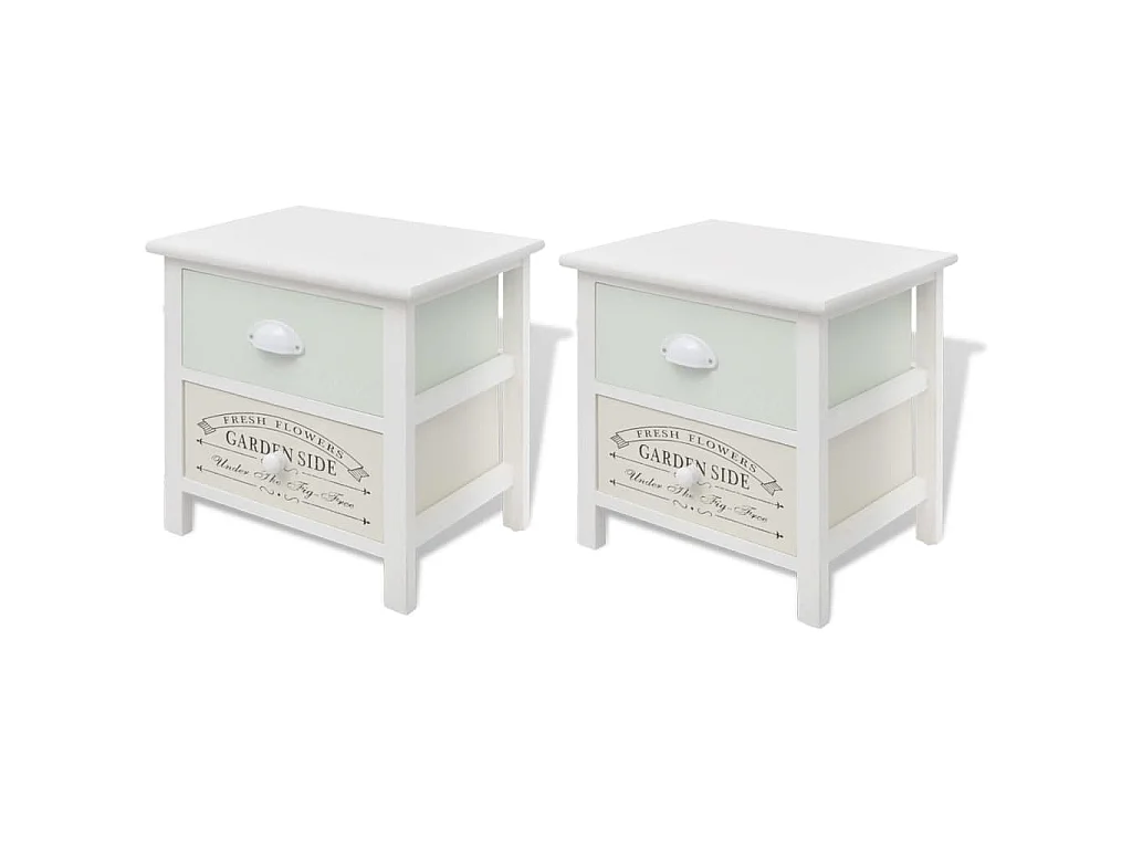 Table de chevet en style français 2 pcs Bois