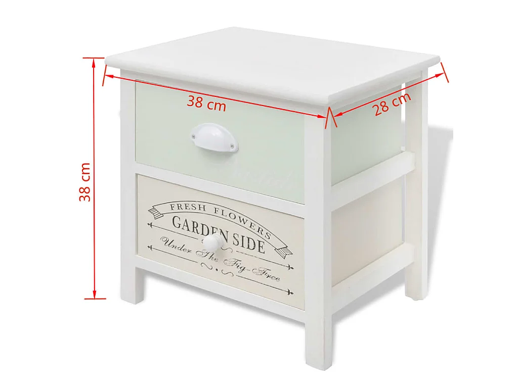 Table de chevet en style français 2 pcs Bois