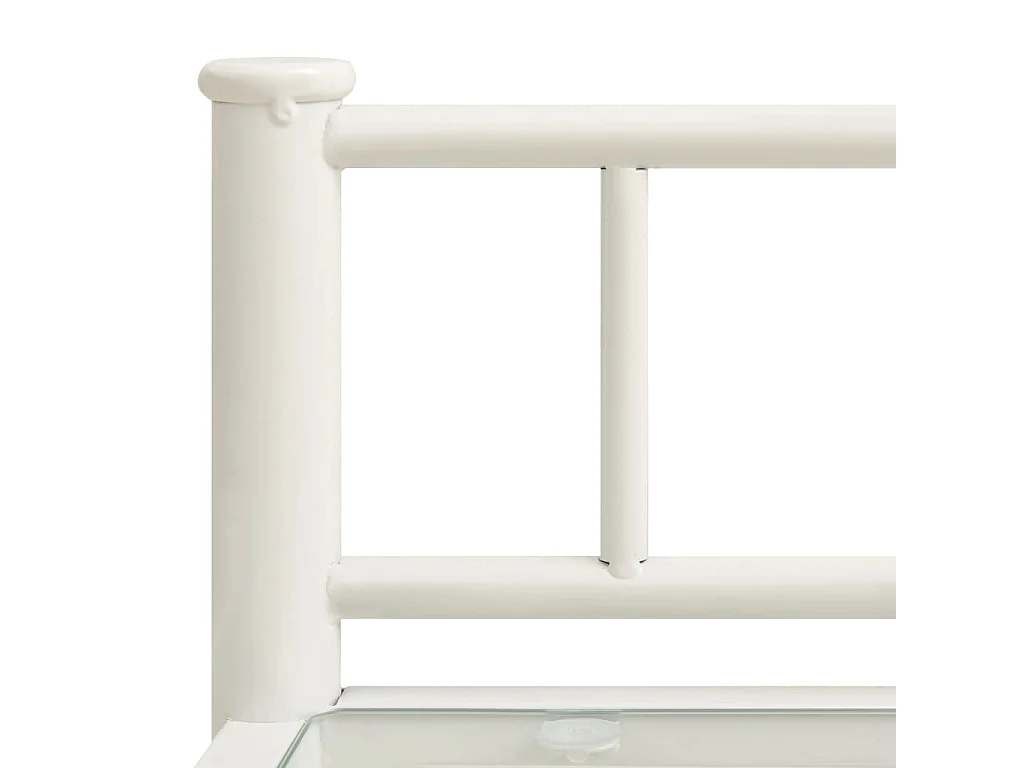 Mesas de cabeceira 2 pcs metal branco e vidro transparente