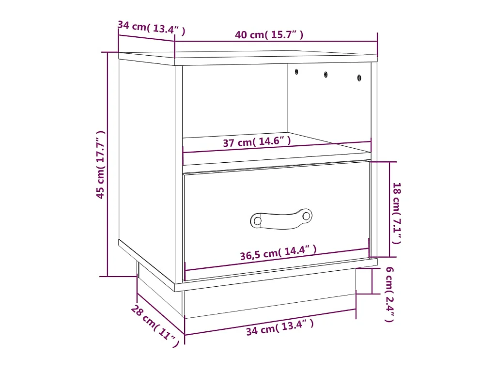 Tables de chevet 2 pcs Blanc 40x34x45 cm Bois de pin massif