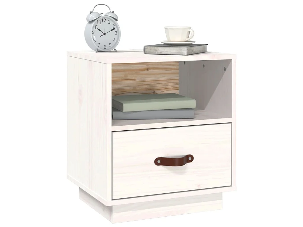 Tables de chevet 2 pcs Blanc 40x34x45 cm Bois de pin massif