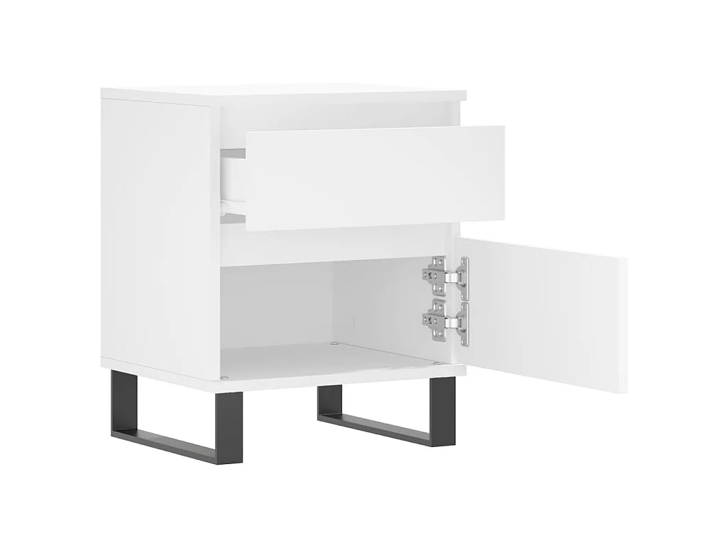 Table de chevet Blanc 40x35x50 cm Bois d’ingénierie