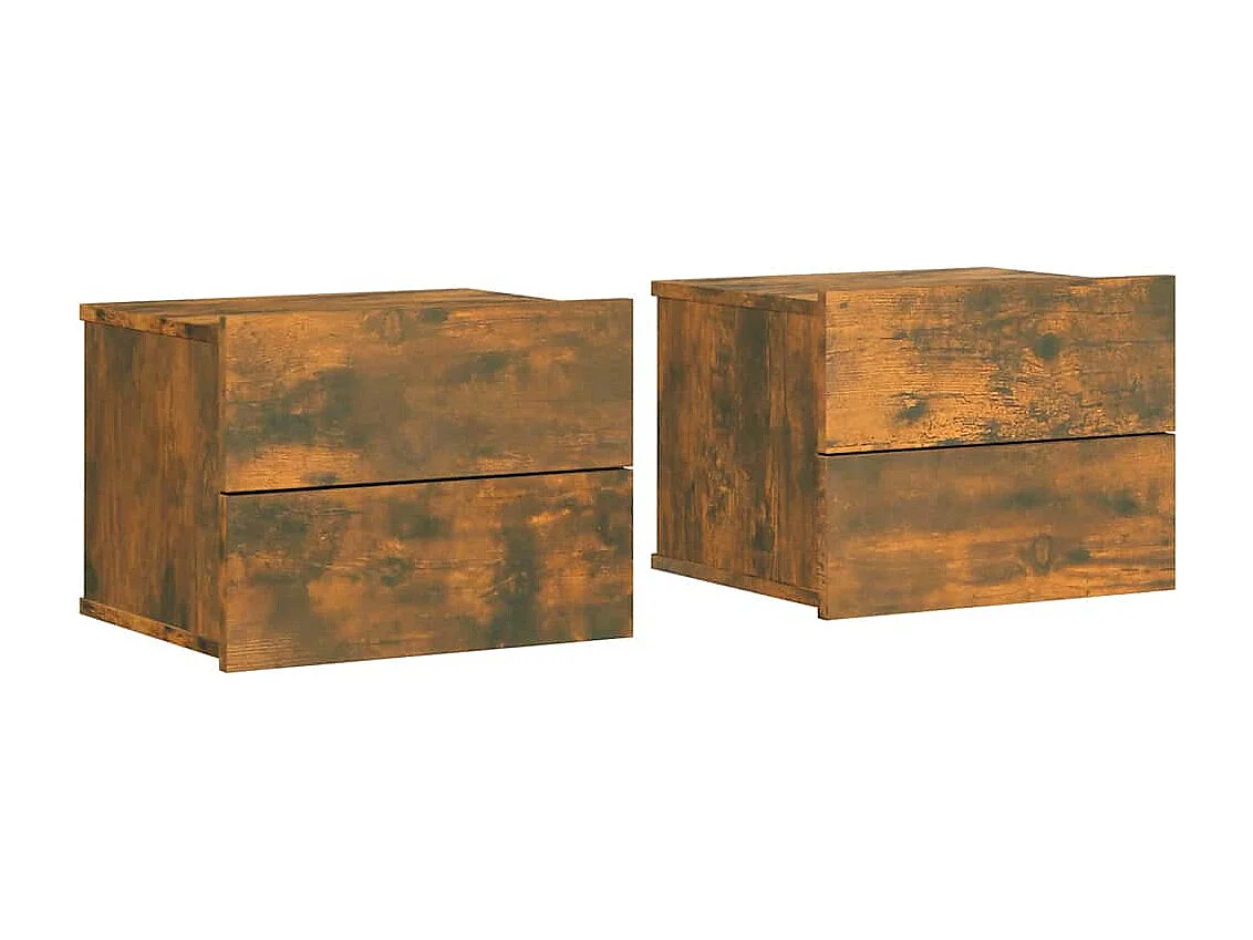 Nachtkastjes 2 st 40x30x30 cm bewerkt hout gerookt eikenkleurig