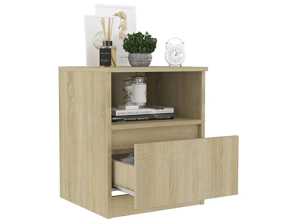 Tables de chevet 2 pcs Chêne sonoma 40x40x50 cm Aggloméré
