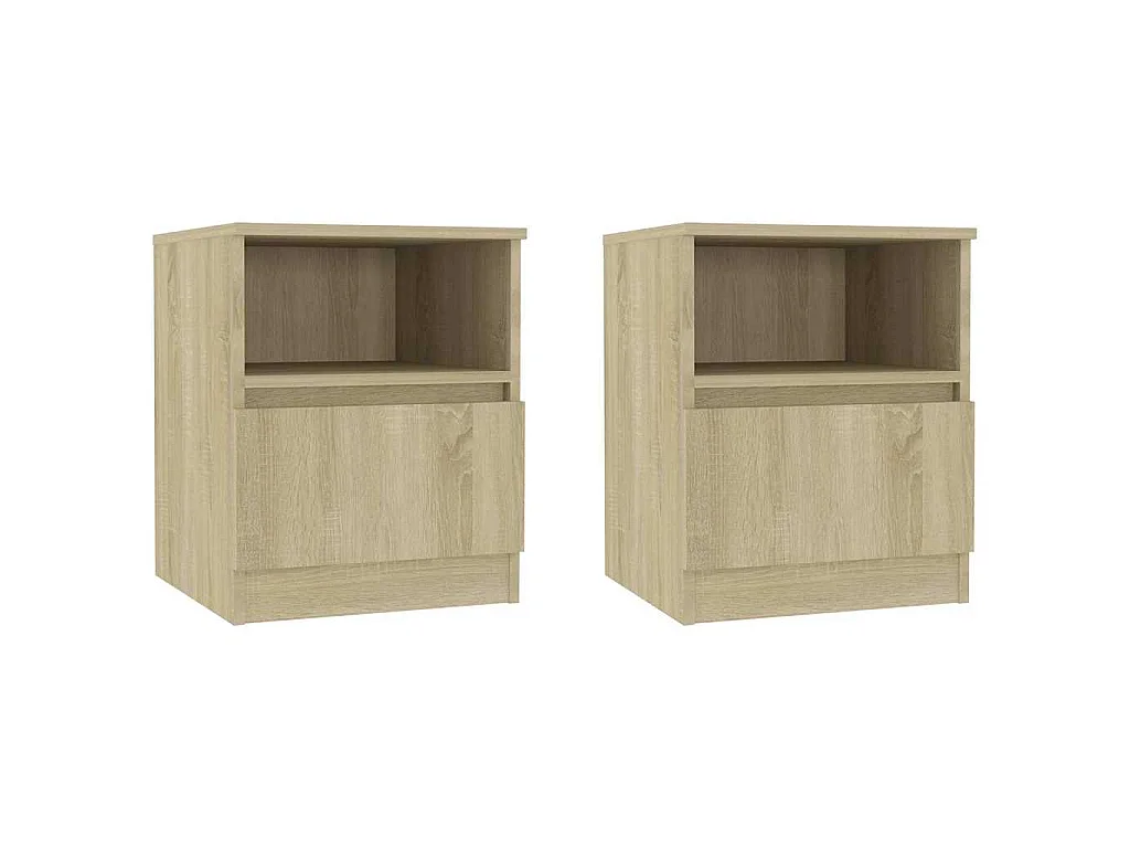 Tables de chevet 2pcs chêne sonoma 40x40x50cm bois d'ingénierie