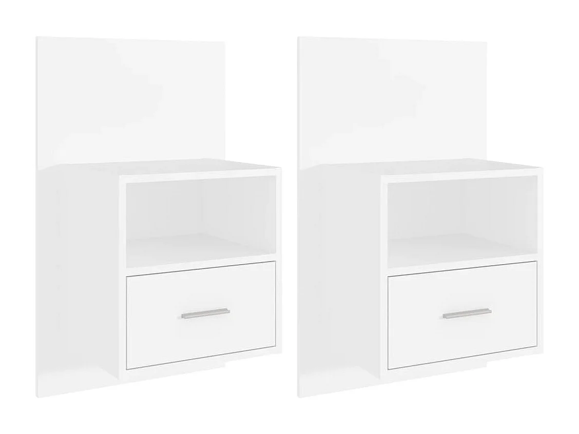 Tables de chevet murales 2 pcs Blanc