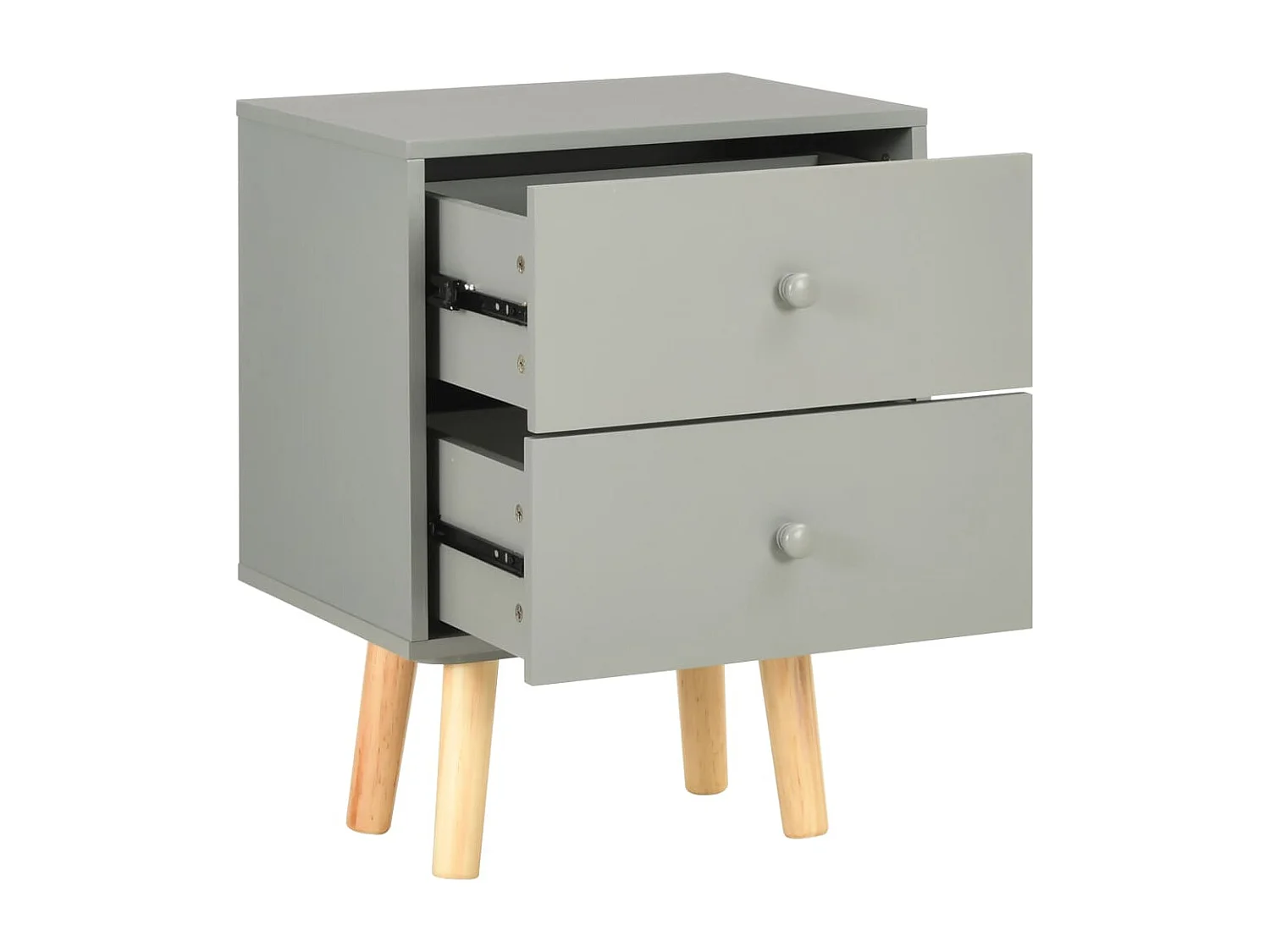 Nachtkastjes 2 st 40x30x50 cm massief grenenhout grijs