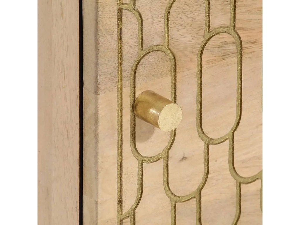 Mesita de noche de madera maciza de mango 40x33x46 cm