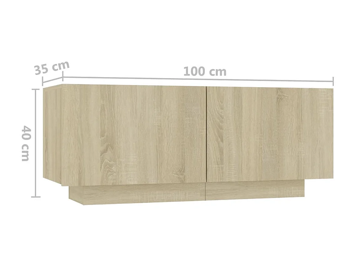 Table de chevet chêne sonoma 100x35x40 cm bois d'ingénierie