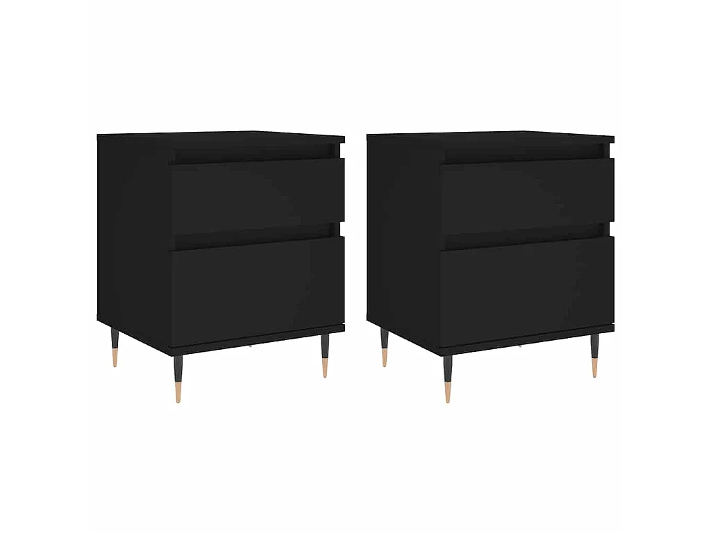 Nachttische 2 Stk. Schwarz 40x35x50 cm Holzwerkstoff