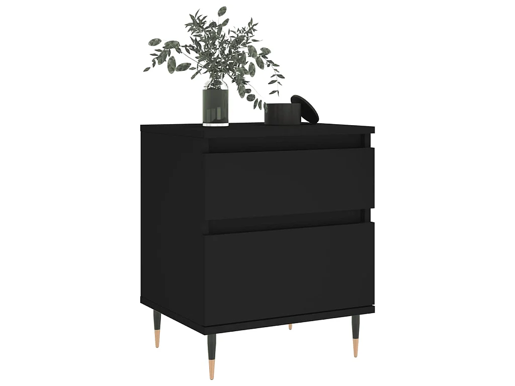 Nachttische 2 Stk. Schwarz 40x35x50 cm Holzwerkstoff