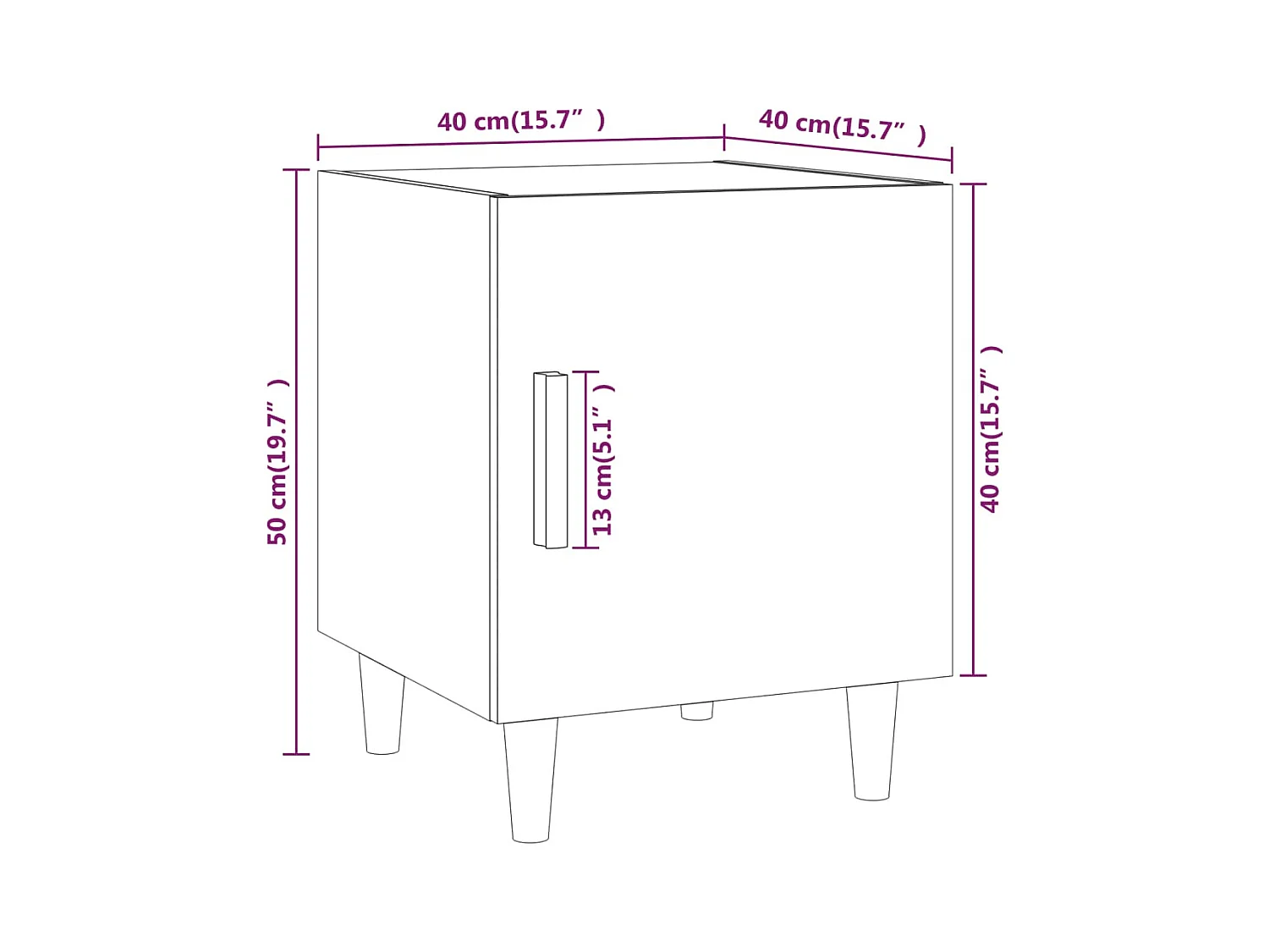 Comodino Rovere Fumo in Legno Multistrato