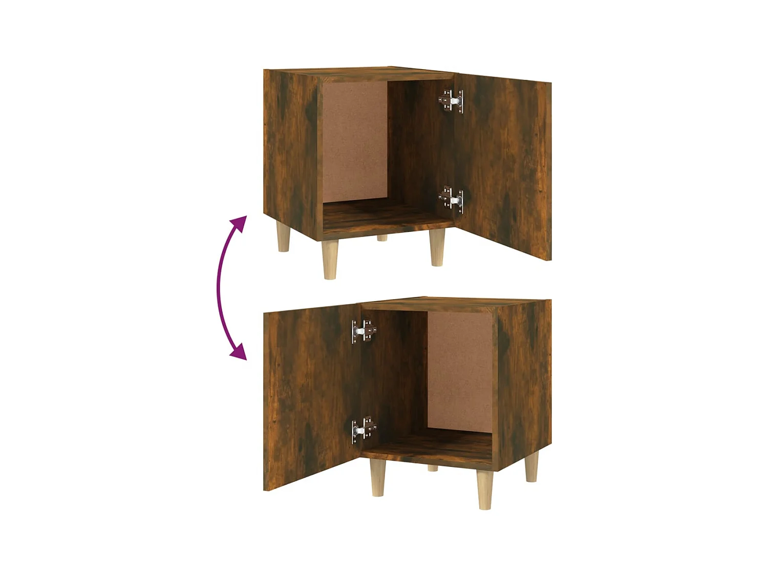 Comodino Rovere Fumo in Legno Multistrato