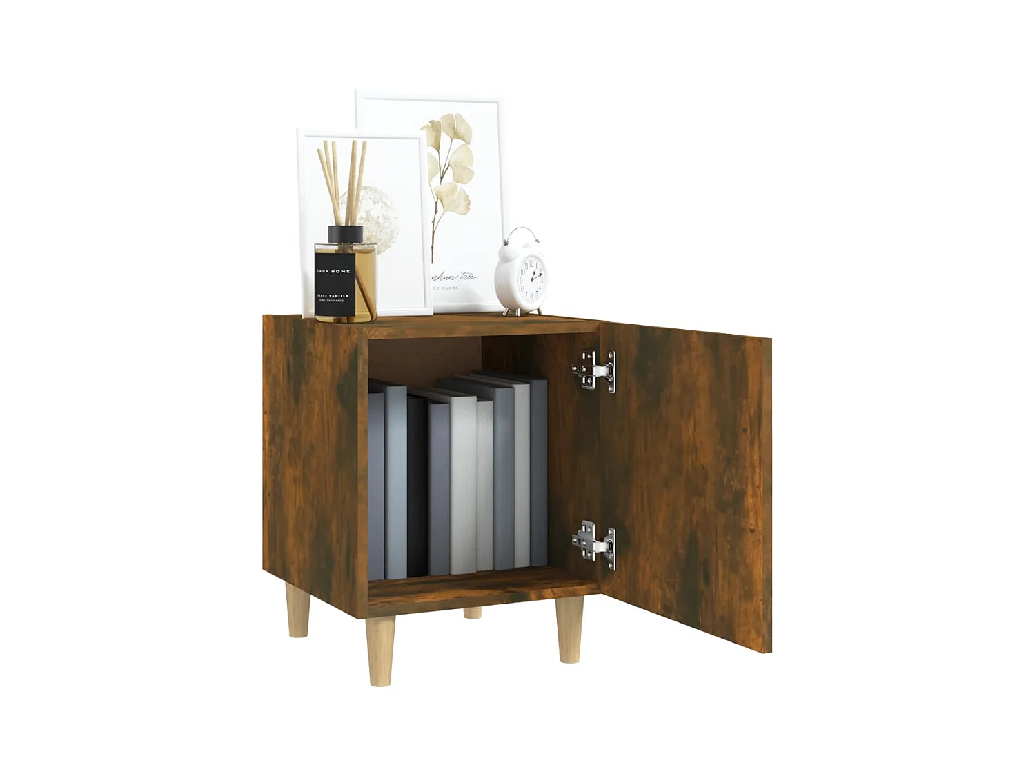Comodino Rovere Fumo in Legno Multistrato