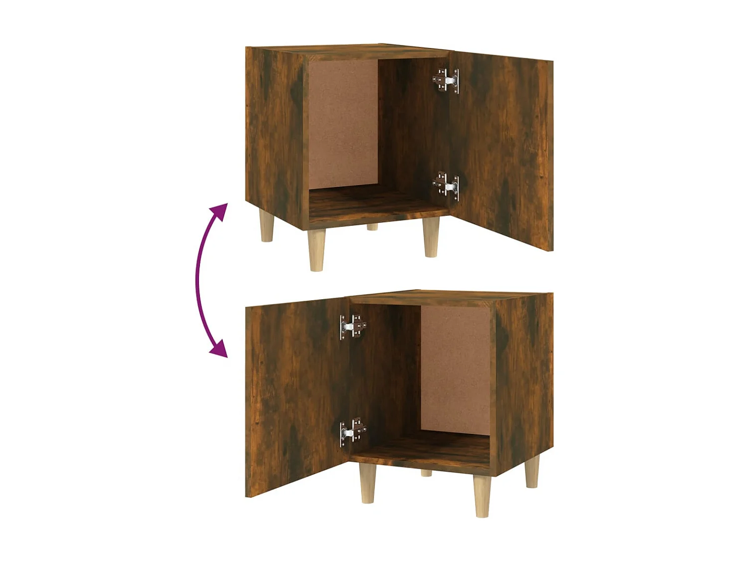 Comodino Rovere Fumo in Legno Multistrato