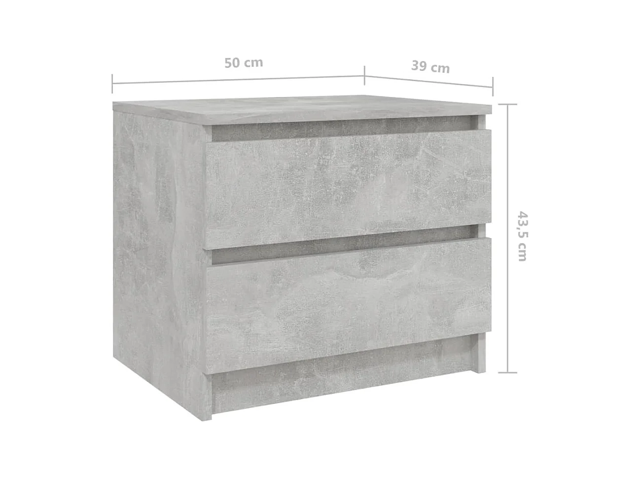 Nachttisch Betongrau 50x39x43,5 cm Holzwerkstoff