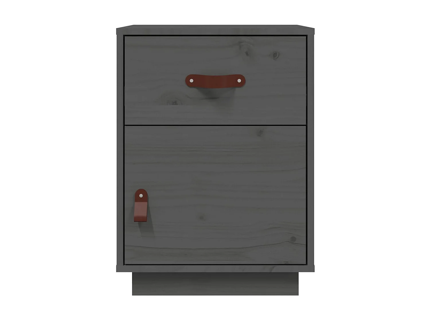 Mesitas de noche 2 uds madera maciza de pino gris 40x34x55 cm