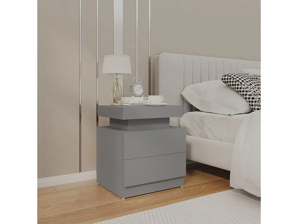 Table de chevet Gris 45x35x52 cm Bois d'ingénierie