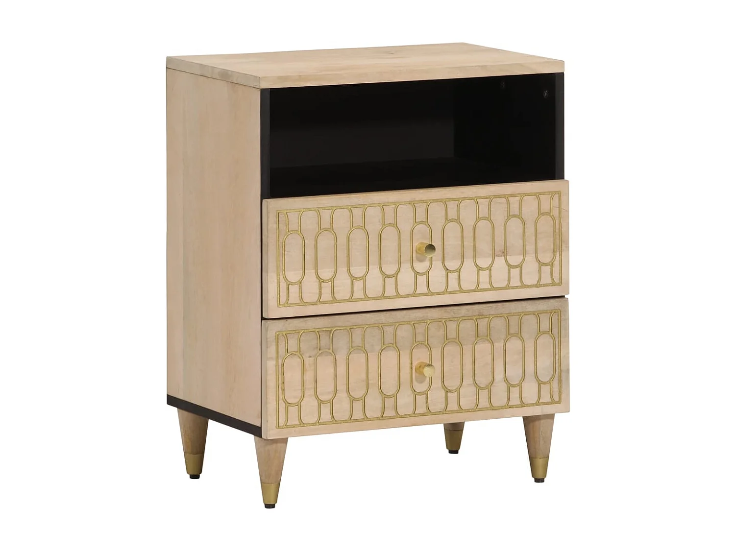 Nachtkastje 50x33x60 cm massief mangohout