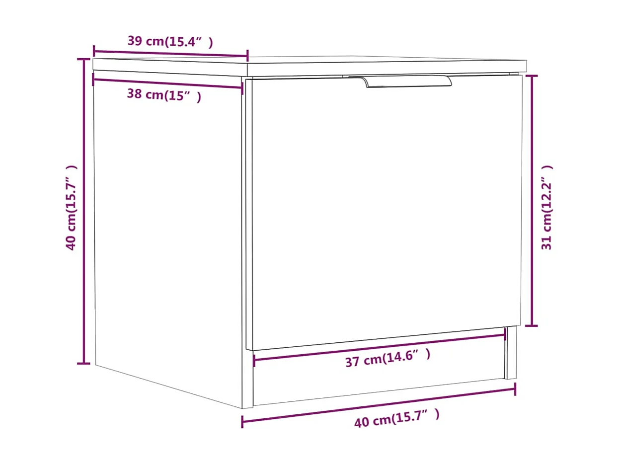 Mesas de cabeceira 2 pcs 40x39x40 cm cinzento cimento