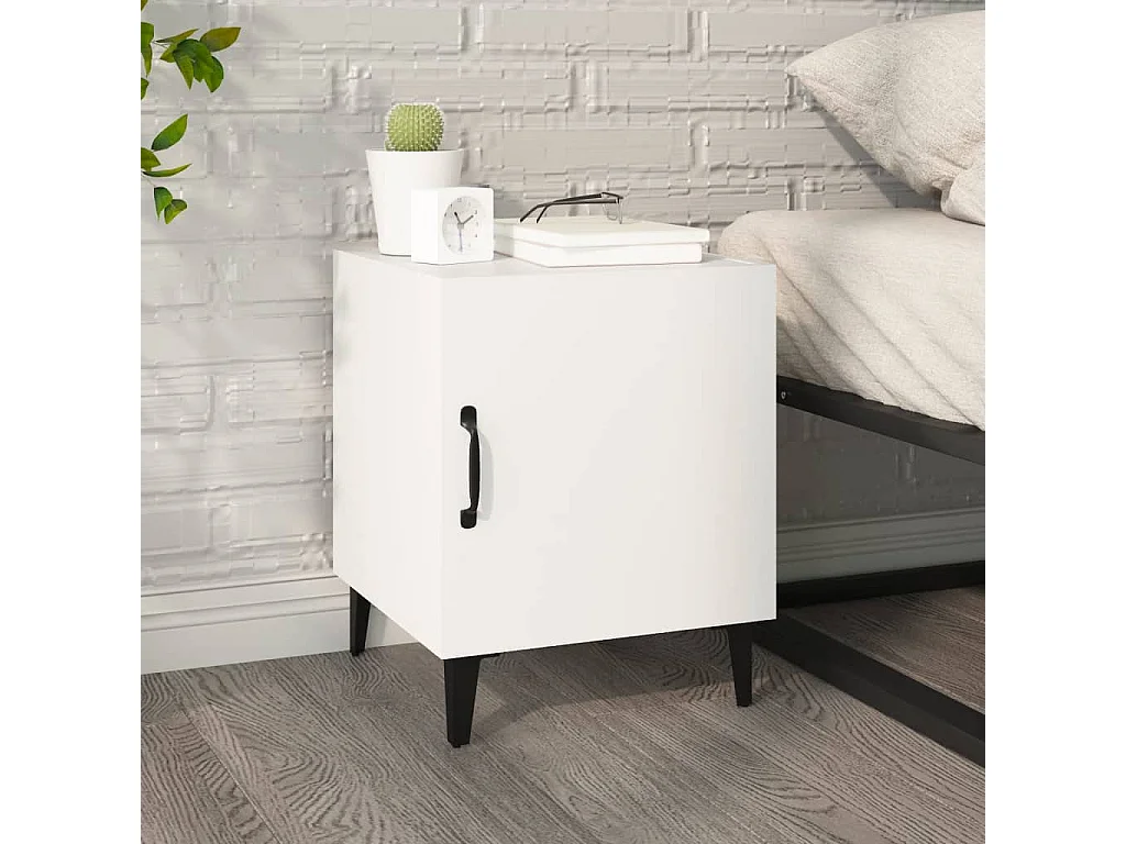 Table de chevet Blanc Bois d'ingénierie