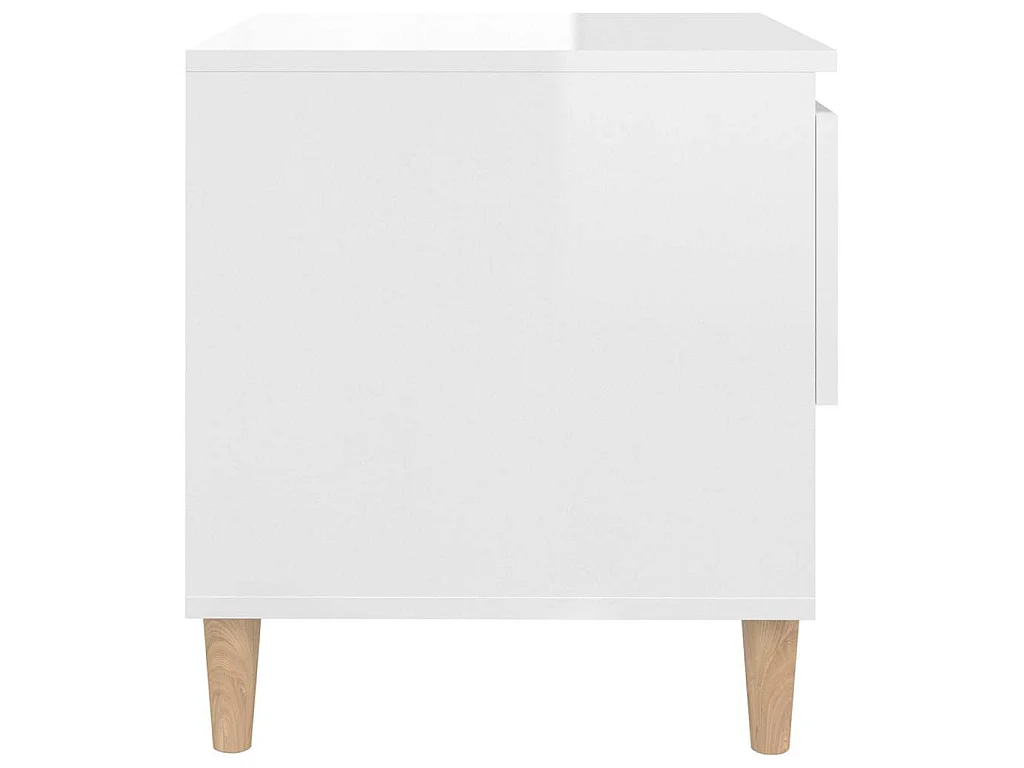 Mesitas de noche 2 uds contrachapada blanco brillo 50x46x50 cm