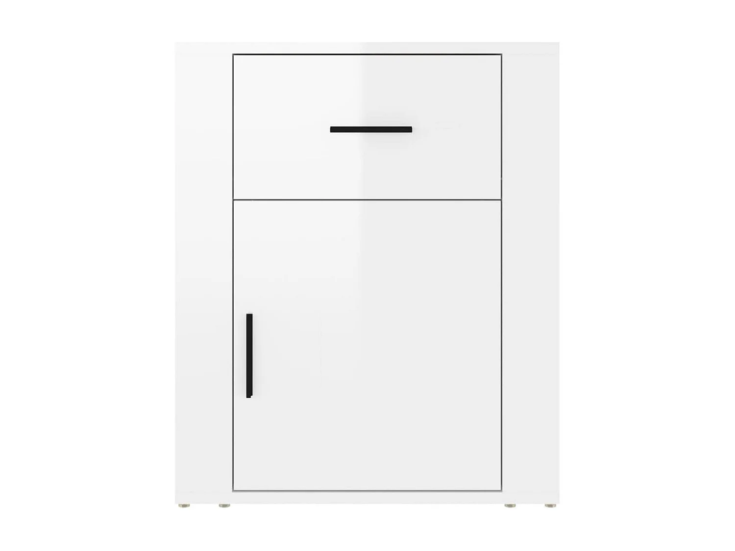 Nachttisch Hochglanz-Weiß 50x36x60 cm Holzwerkstoff