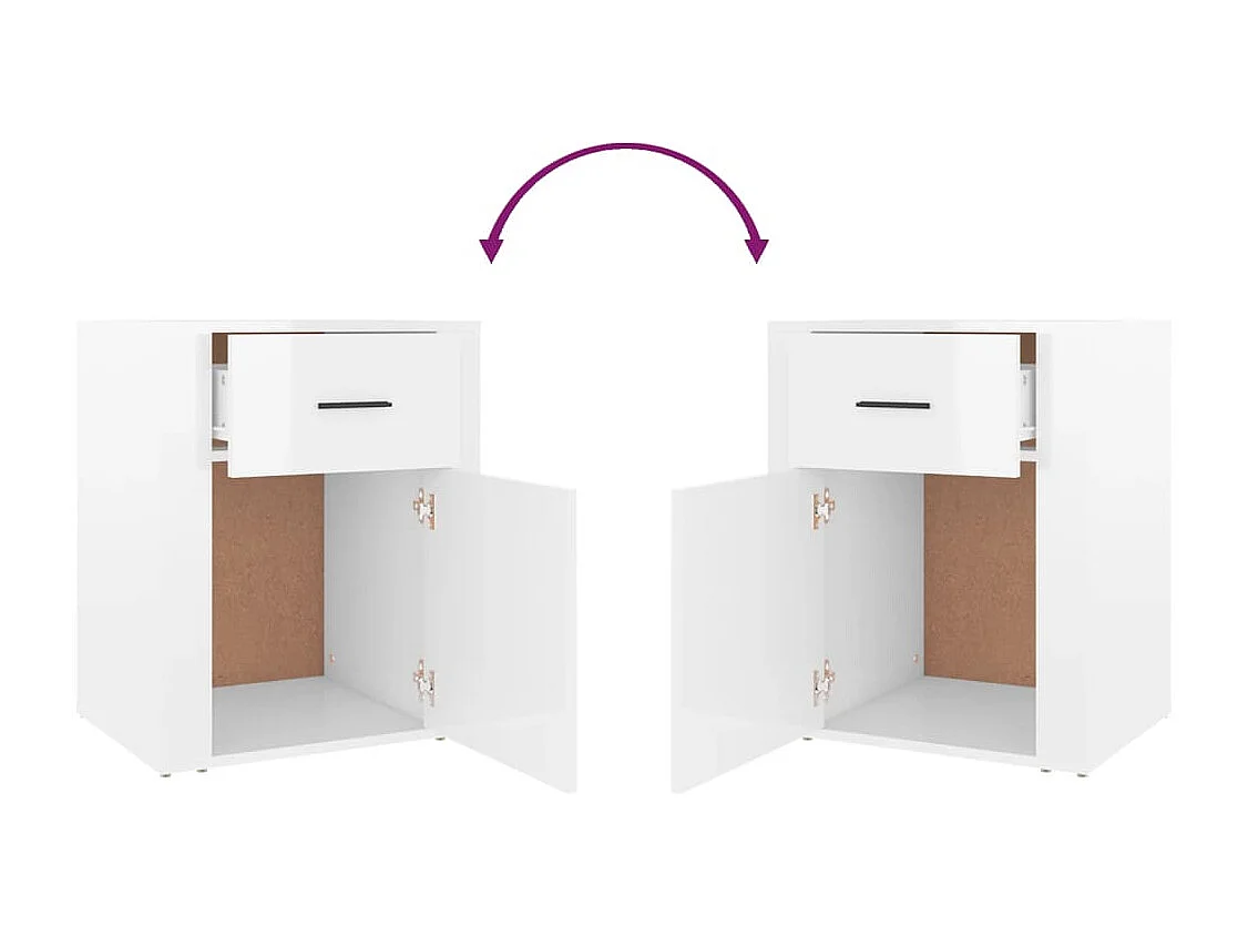 Nachttisch Hochglanz-Weiß 50x36x60 cm Holzwerkstoff